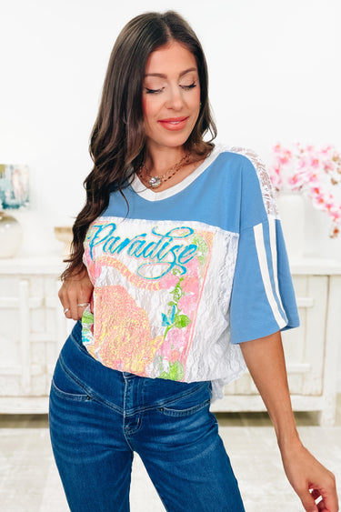 Paradise Dreamer Lace Graphic Tee