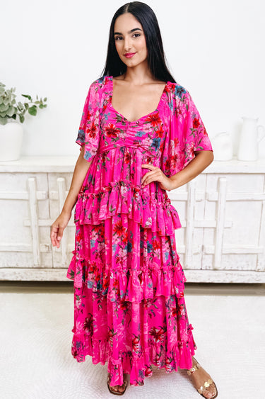 Layered Lavish Floral Dress - 2 colors