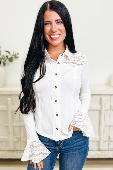Lace & Love Button Down Top - 2 Colors!