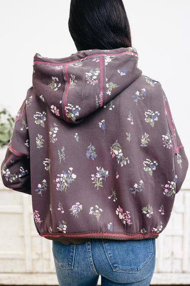 Ladies Of Fall Floral Zip Up Hoodie