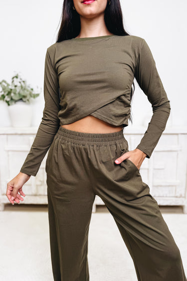 With A Cozy Twist Pants Set - 2 Colors!