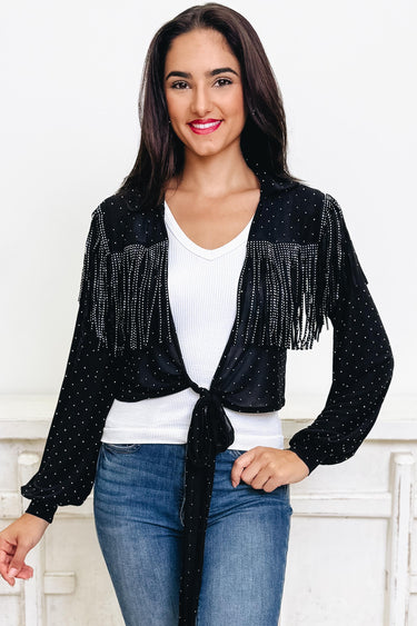 Rhinestone Princess Knot Top - 2 Colors!