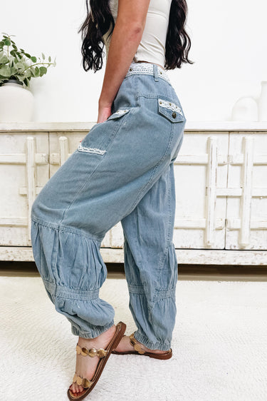 You Get The Good Stuff Jogger Pants - Stripe Denim