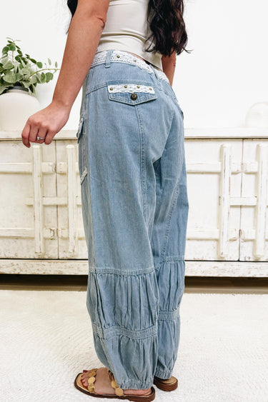 You Get The Good Stuff Jogger Pants - Stripe Denim