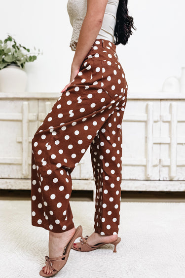 My Polka Dot Spot Straight Leg Jeans - Brown White