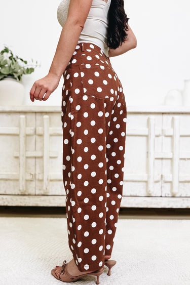 My Polka Dot Spot Straight Leg Jeans - Brown White