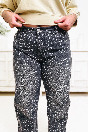 Jump Start Leopard Pants - Grey Leopard