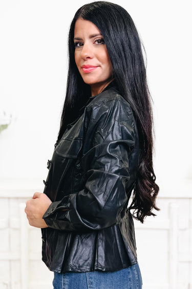 On The Edge Faux Leather Jacket - 2 Colors!