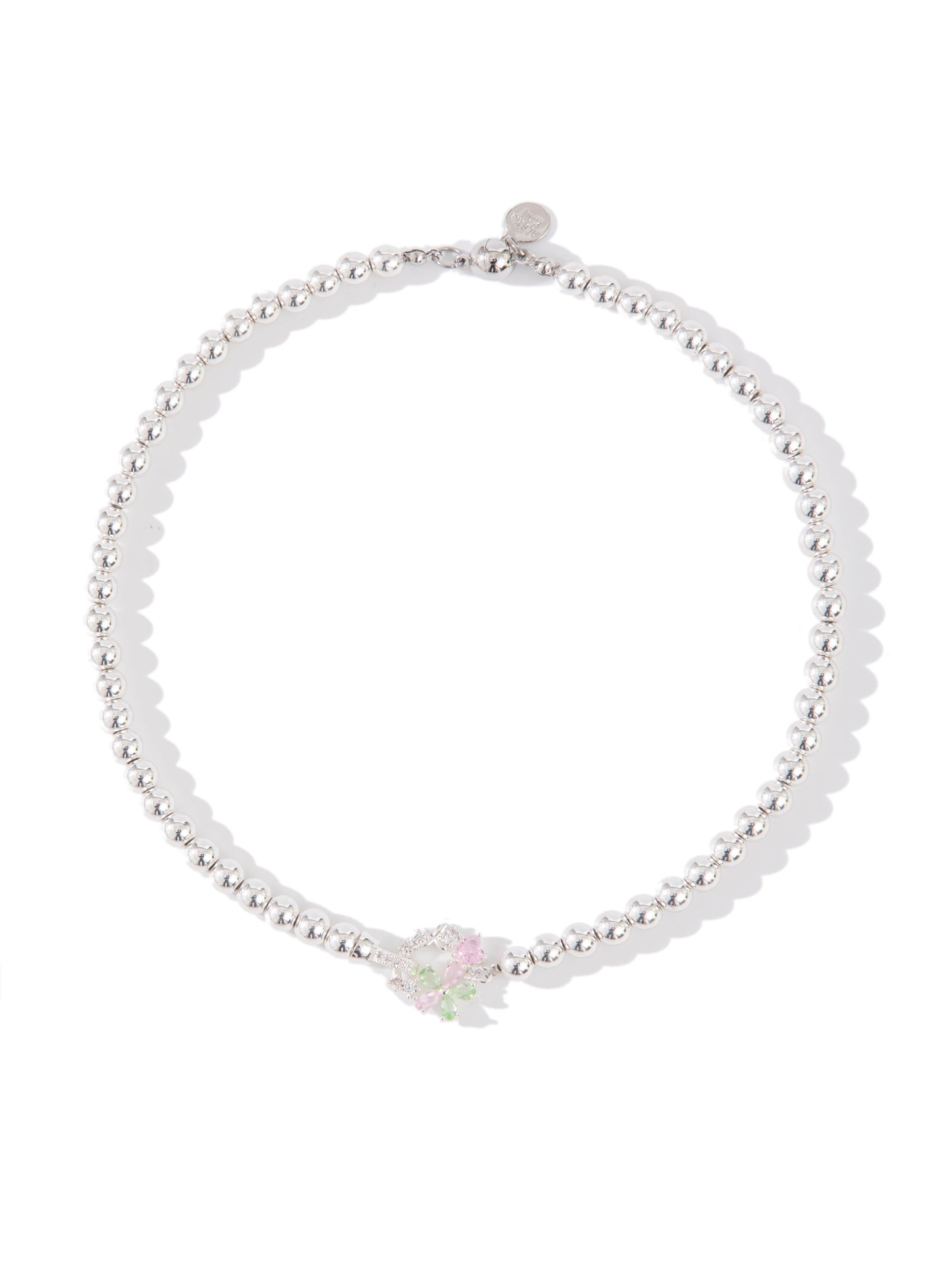 Sweet Pea Necklace - Liquid Metallic Pearl White