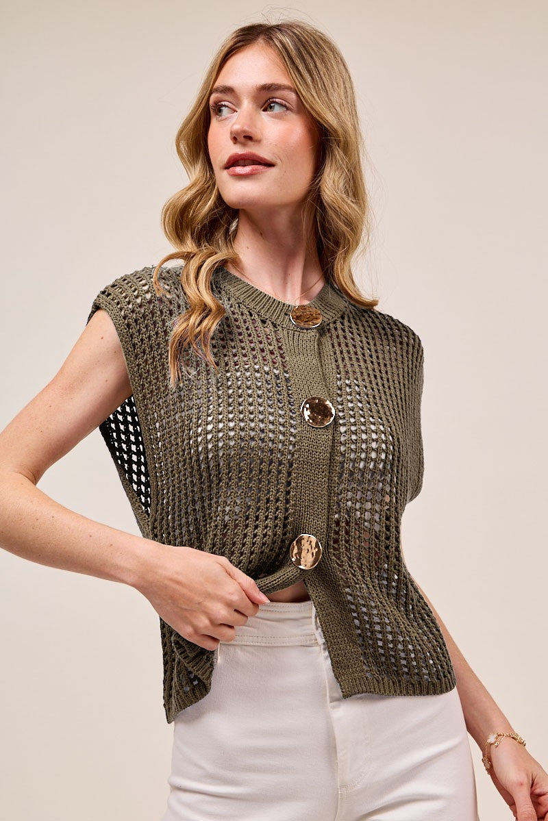 Open Intentions Sweater Vest Top - 2 Colors!