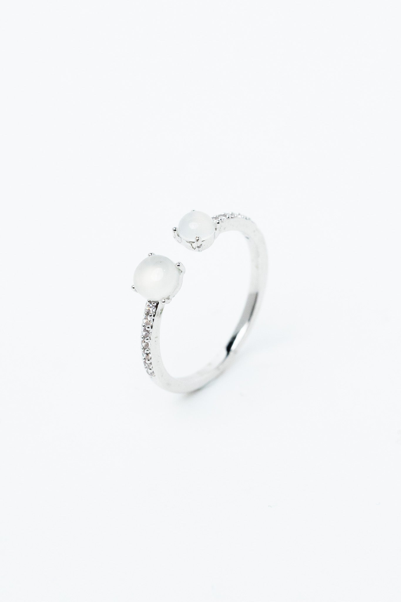 Lucinda Ring Double Round - Silver Opal