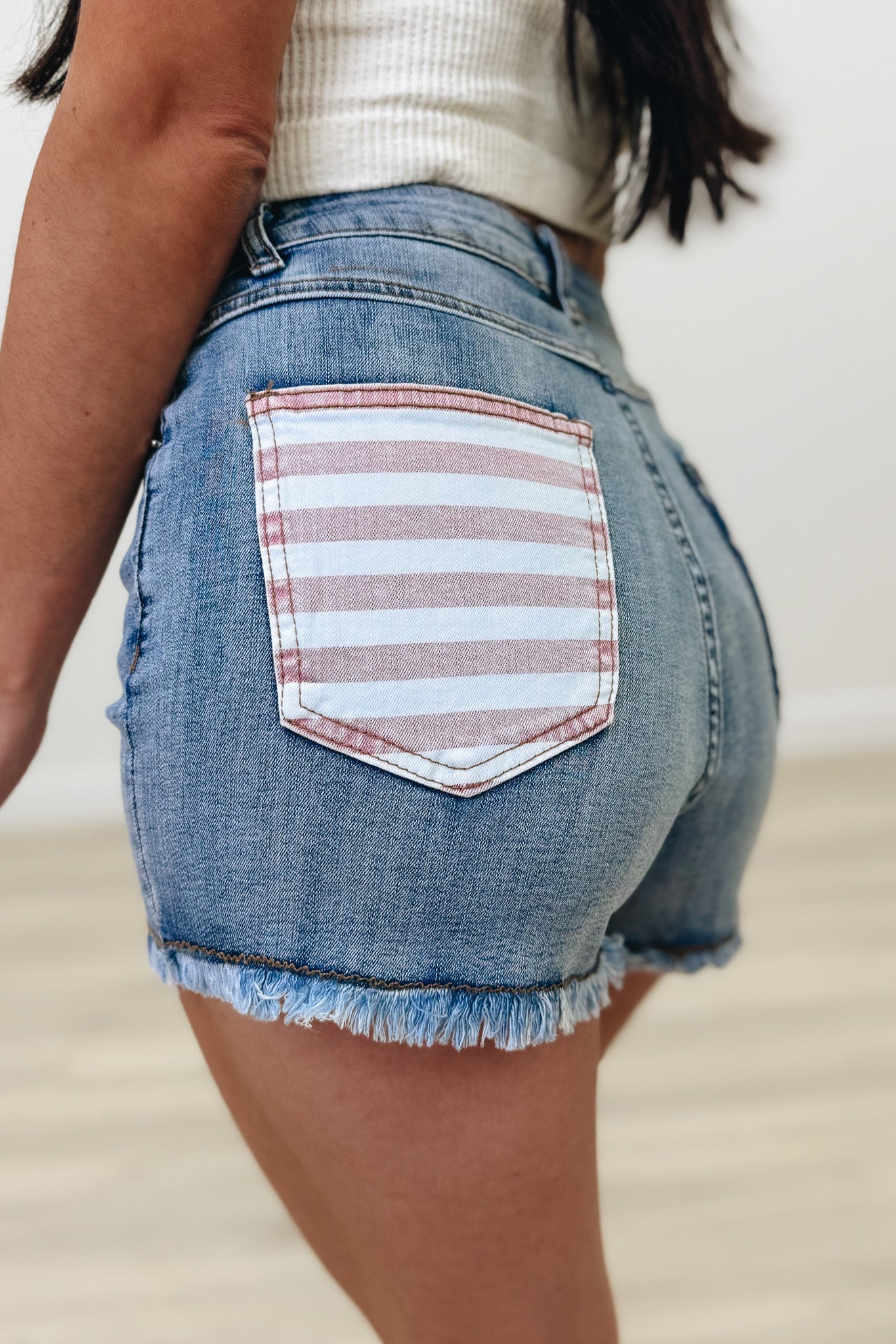 All American Vibe Denim Shorts - Light Wash