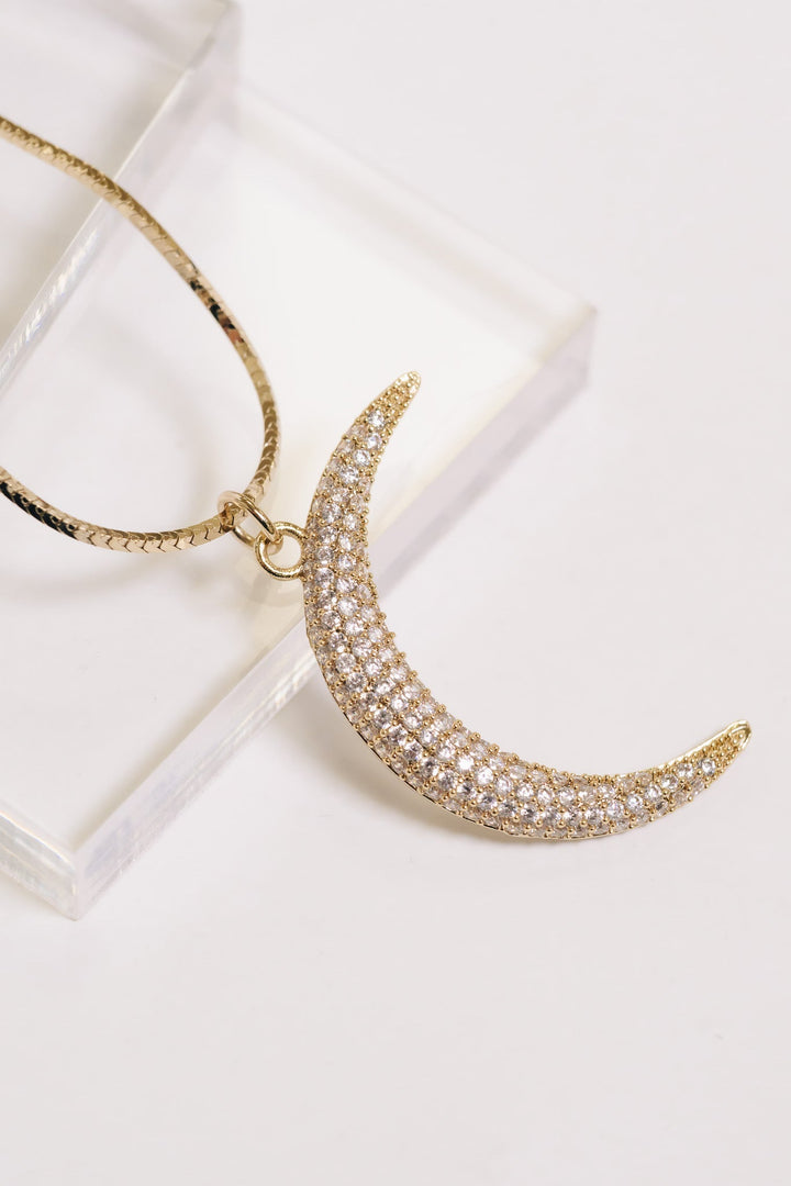 La Lune Necklace - Metallic Linen