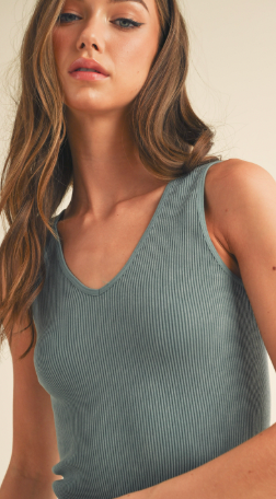 Like A Glove Ribbed Reversible Mineral Wash Tank - 8 Colors!