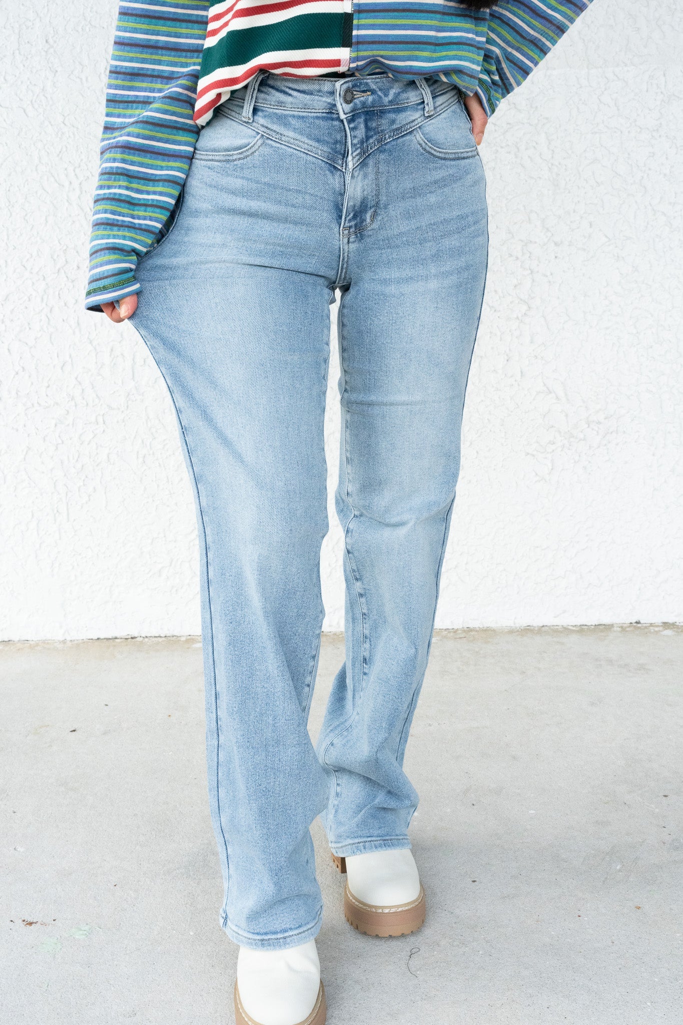 Judy Blue Wild Cherry High Rise Retro Wide Leg Jeans