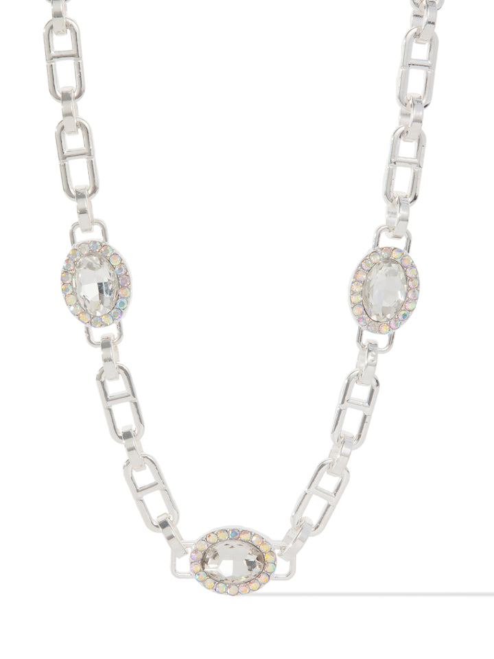 Helena Necklace - Liquid Metallic Pearl White