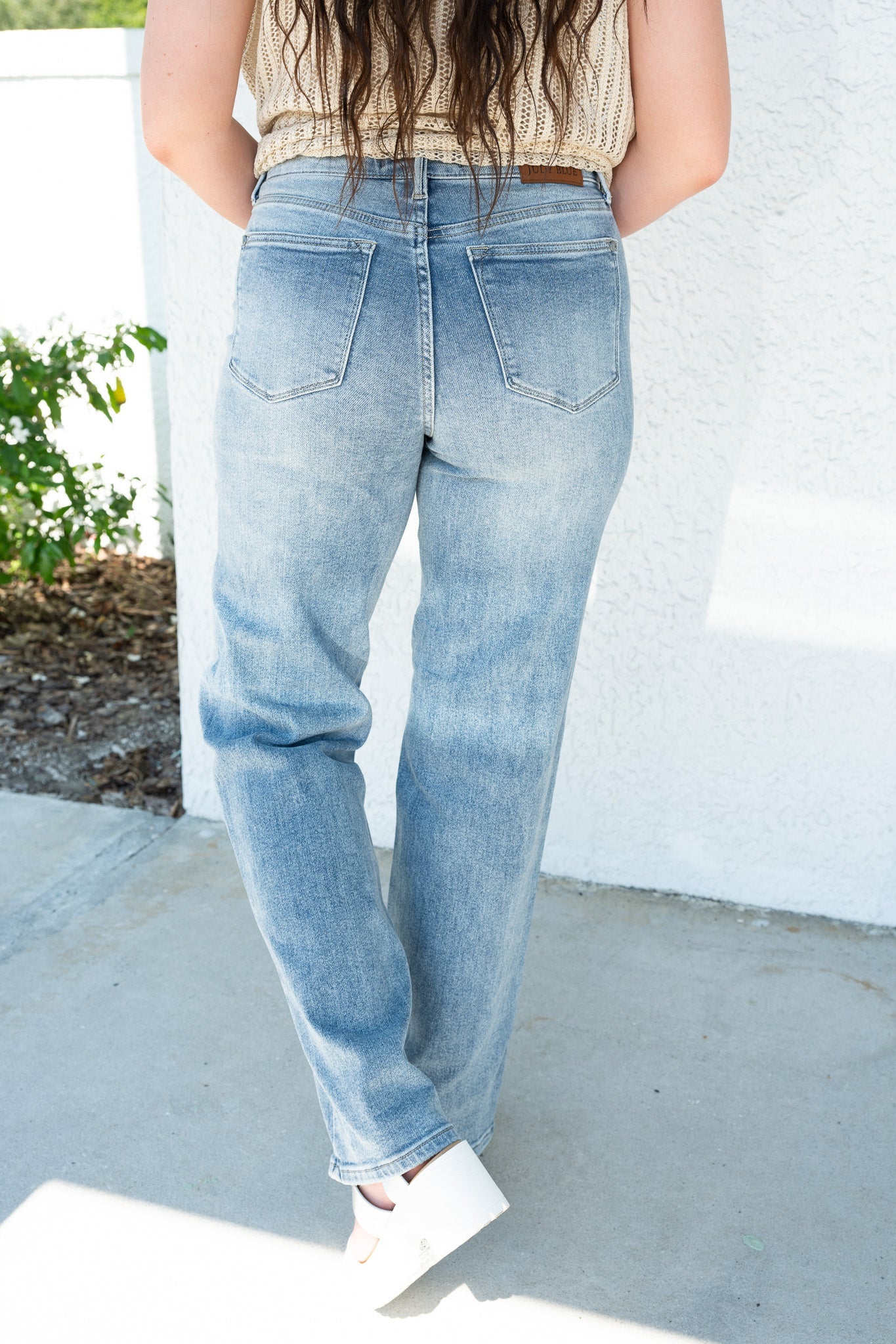 Judy Blue Wild Cherry High Rise Retro Wide Leg Jeans