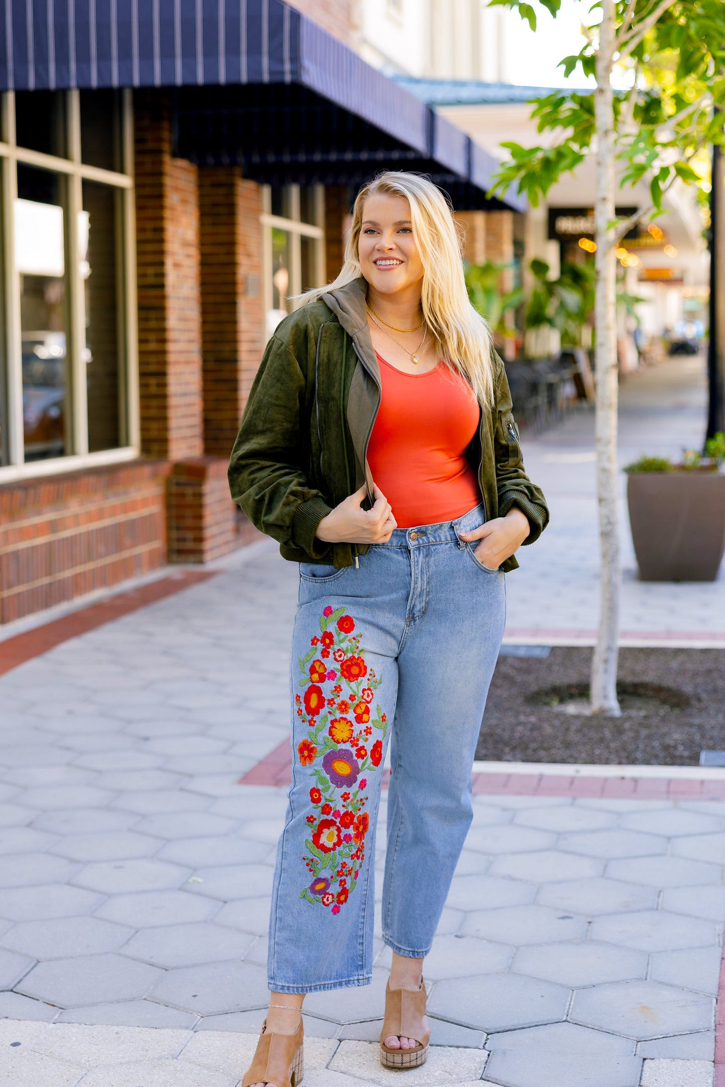 Uptown Funk Floral Embroidered Jeans