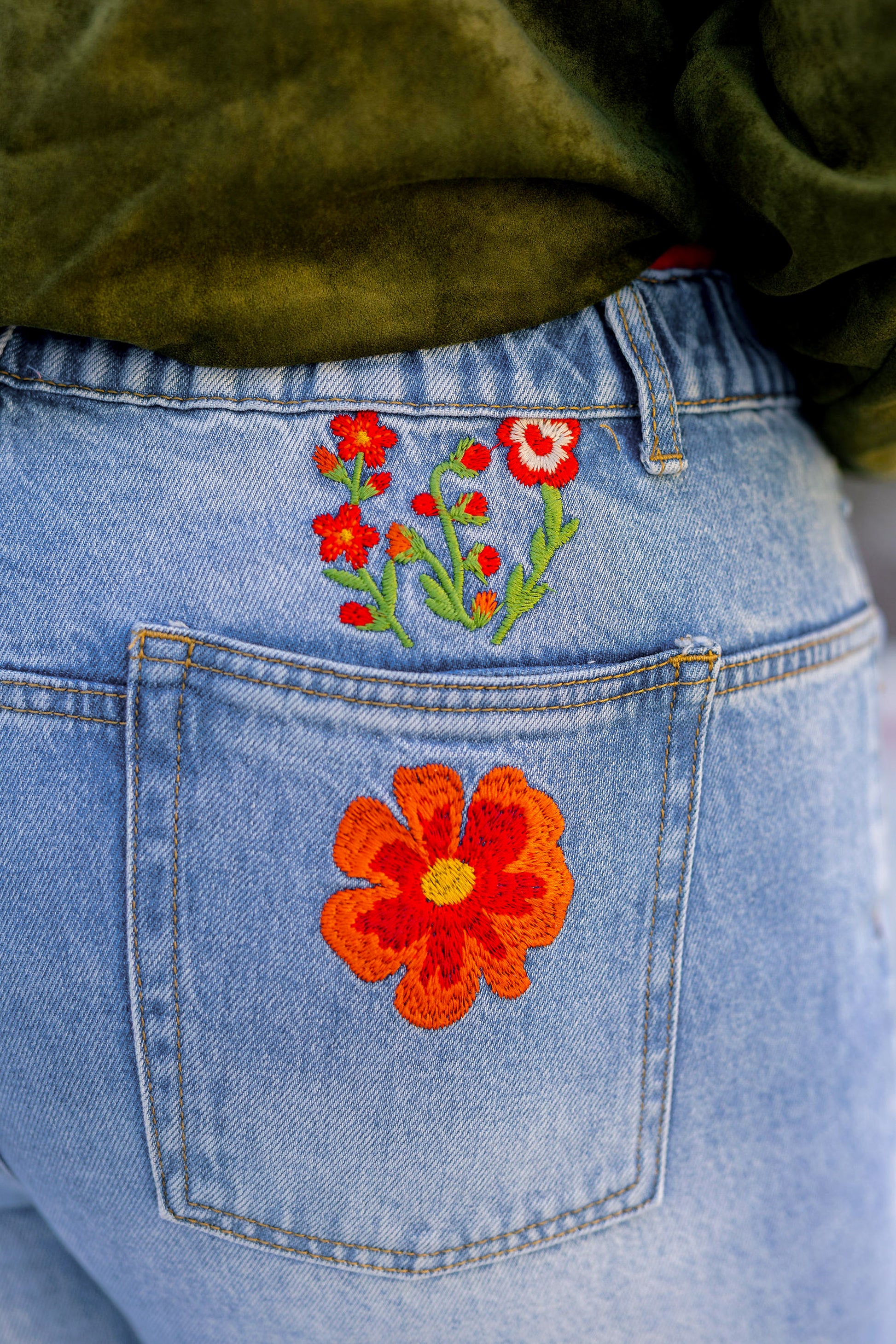 Uptown Funk Floral Embroidered Jeans