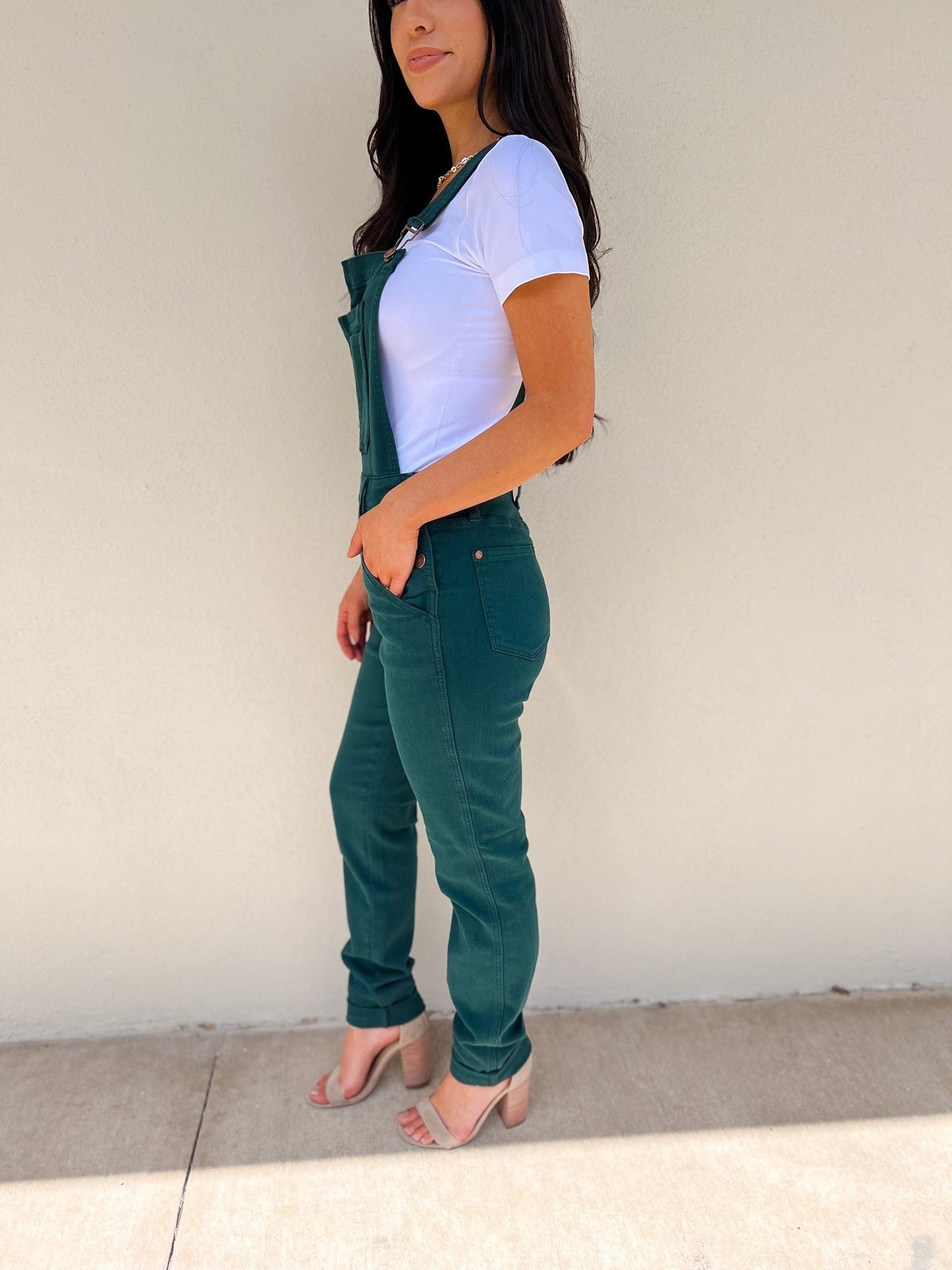 Judy Blue Work It Overalls - Teal