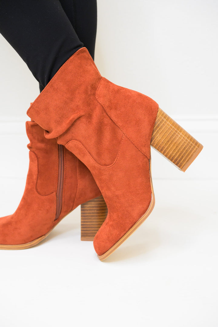 Corky's Last Call Boots - Rust Faux Suede