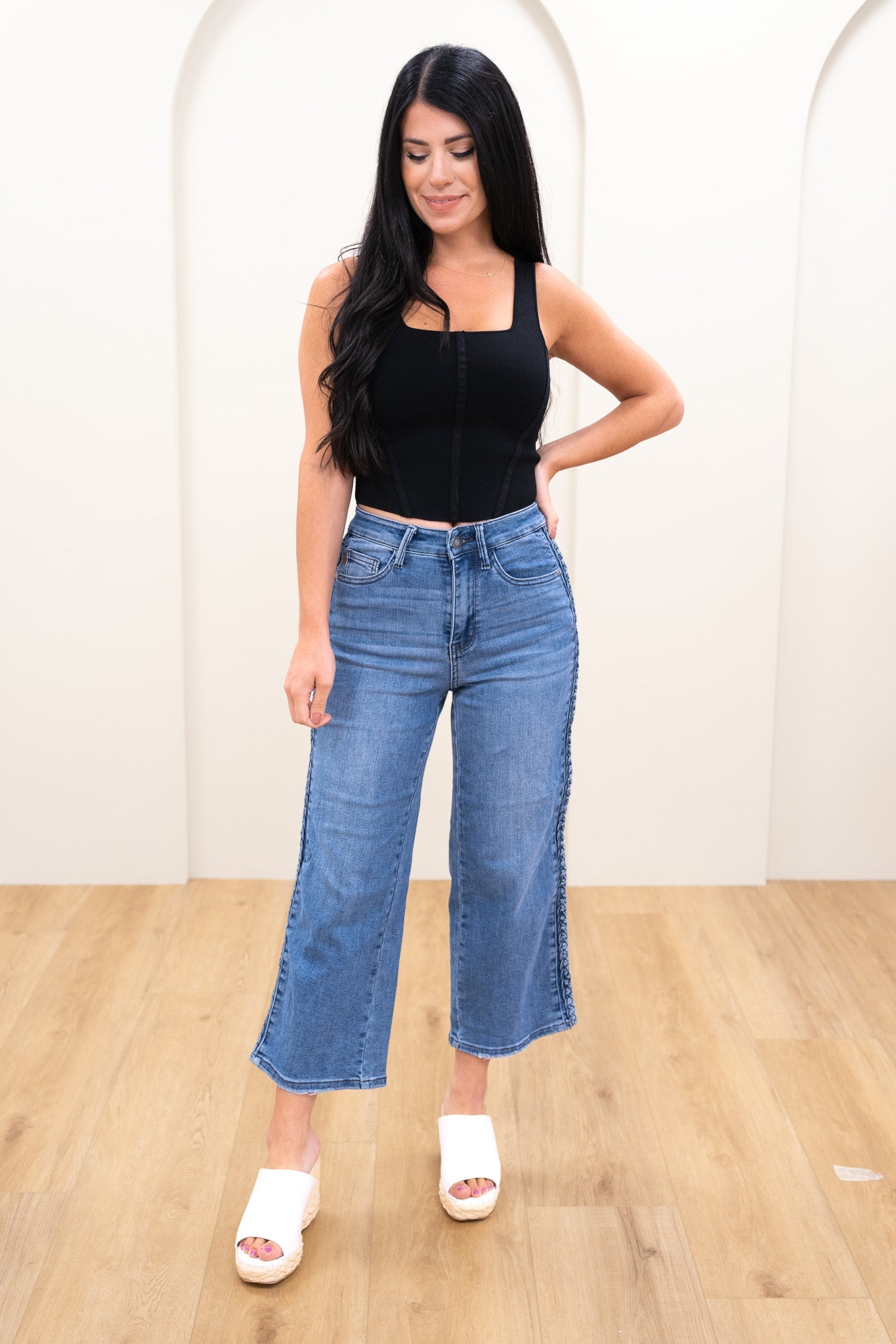 Judy Blue We Belong Together Braided High Rise Jeans
