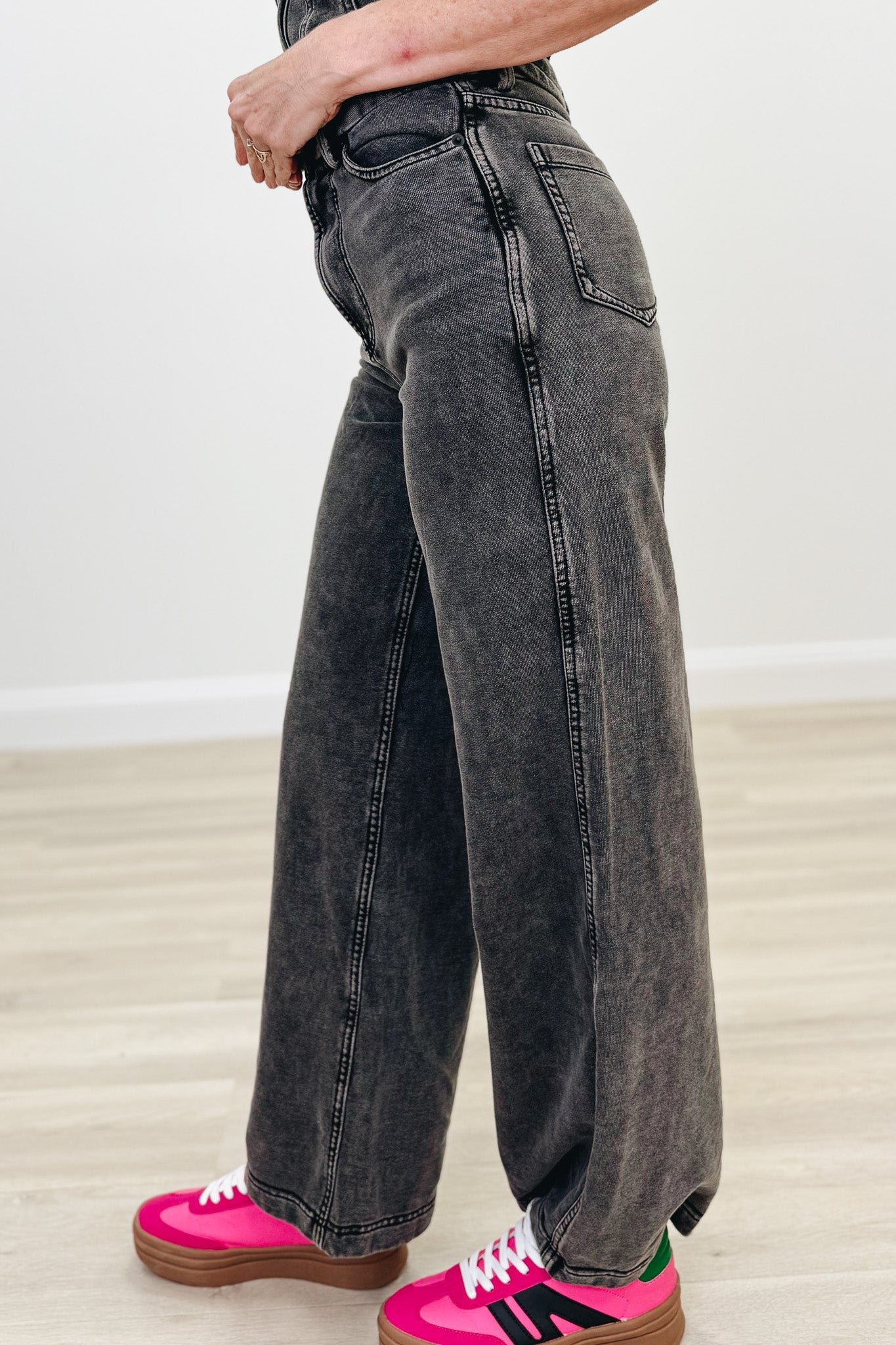 Buttoned & Bold By White Birch - High Rise Wide Leg Jeans - 2 Colors!