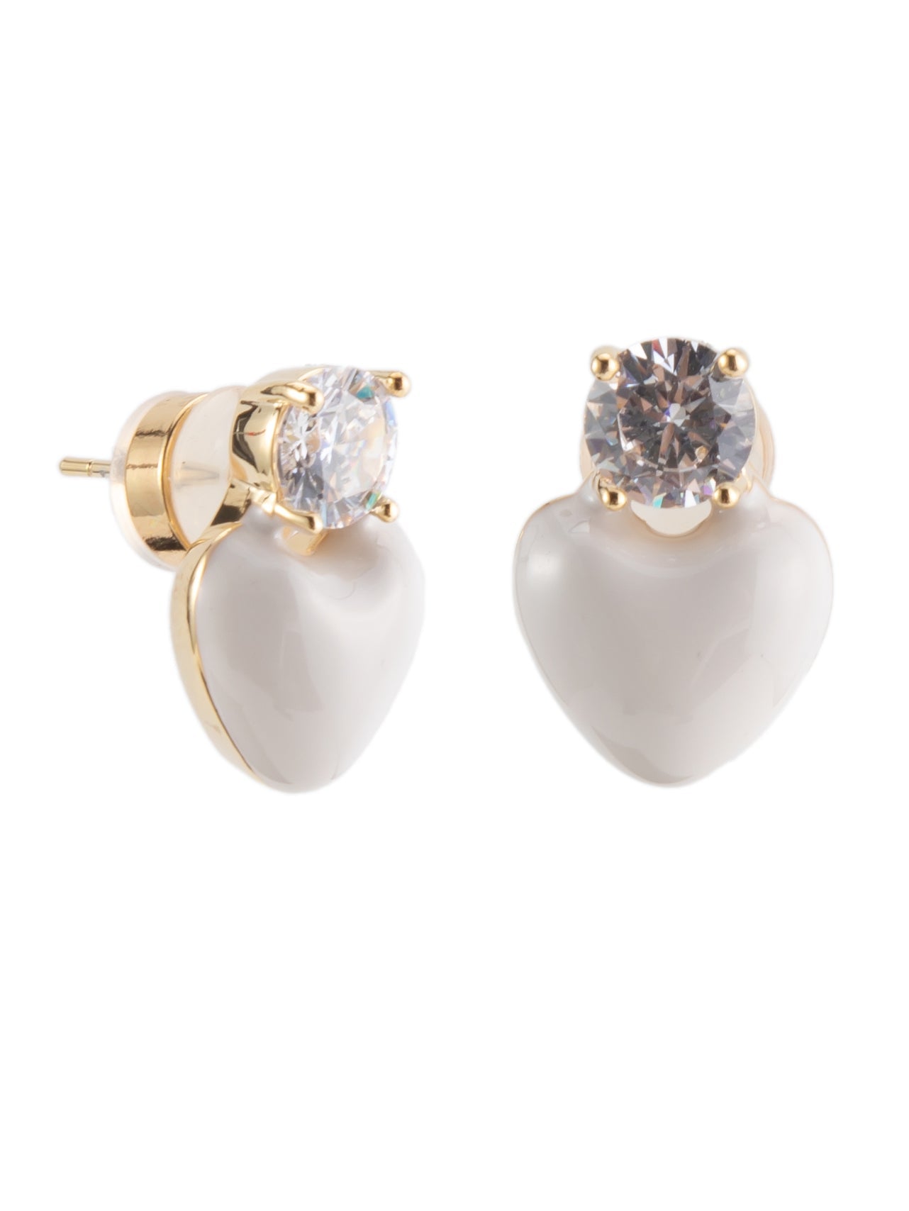 Aligned Earrings - Gold White