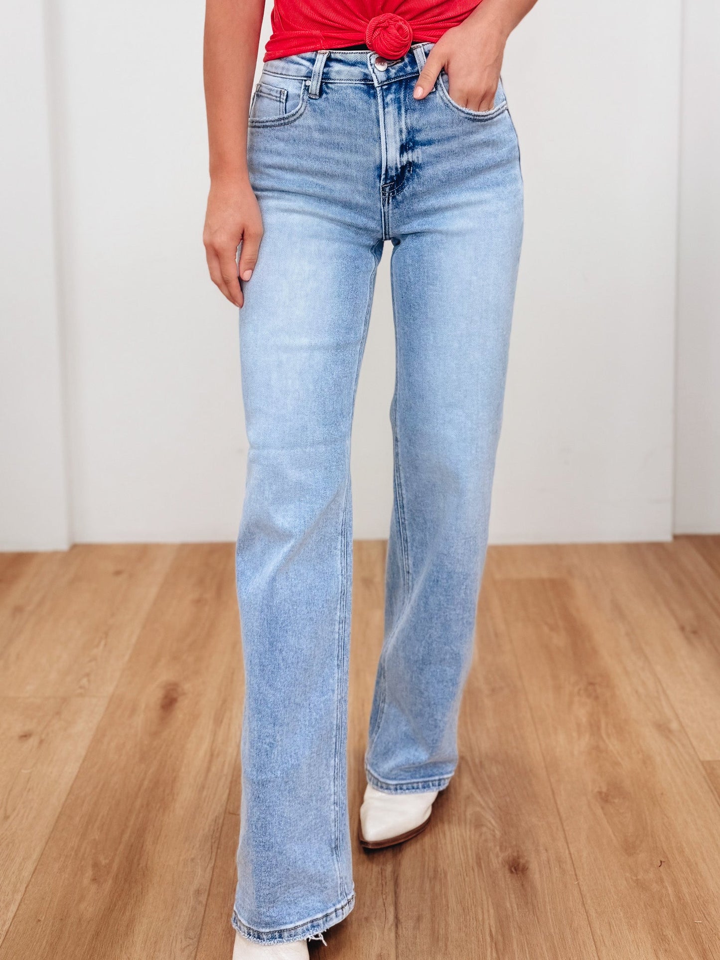 Wild Wanderer By Risen - High Rise Straight Jeans - Medium