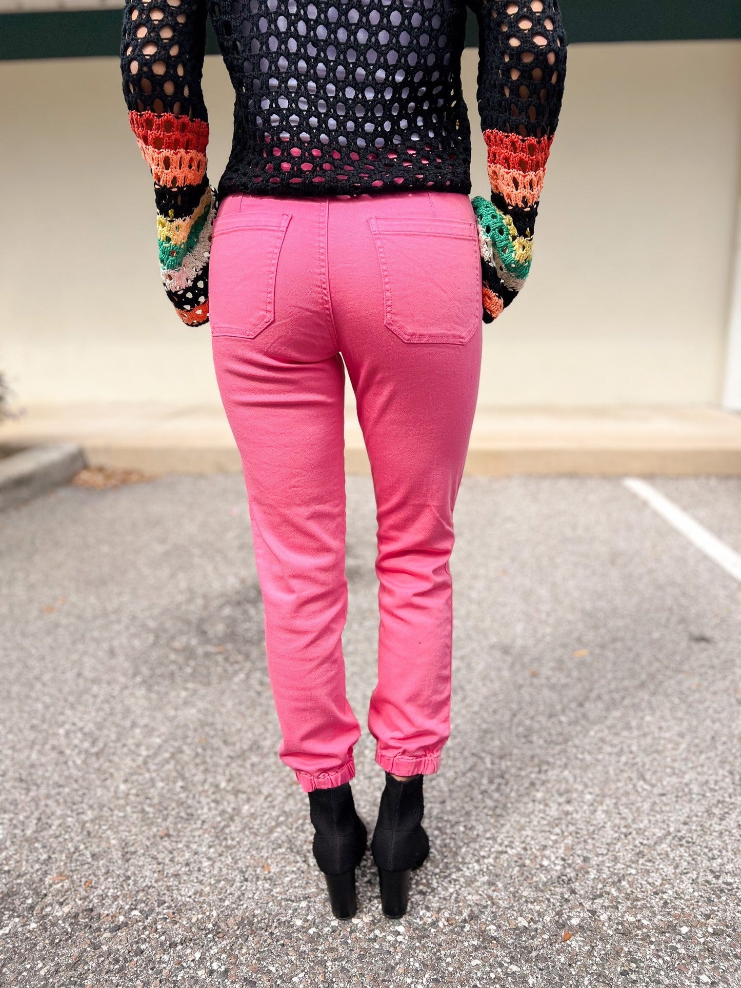 Risen Top Gun Jogger Jeans - Hot Pink