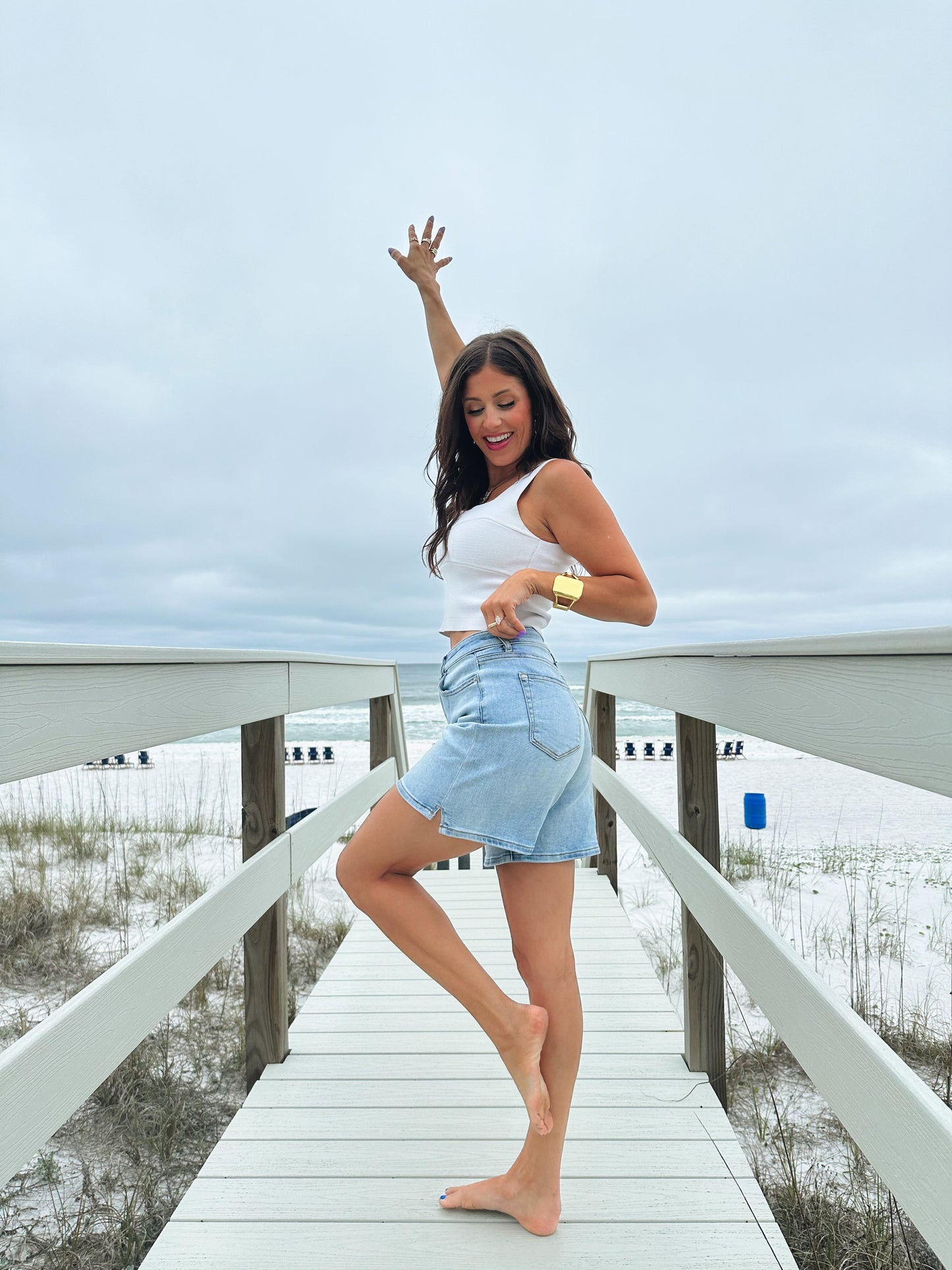 Beach Day Baby By Mica - High Rise Bermuda Shorts