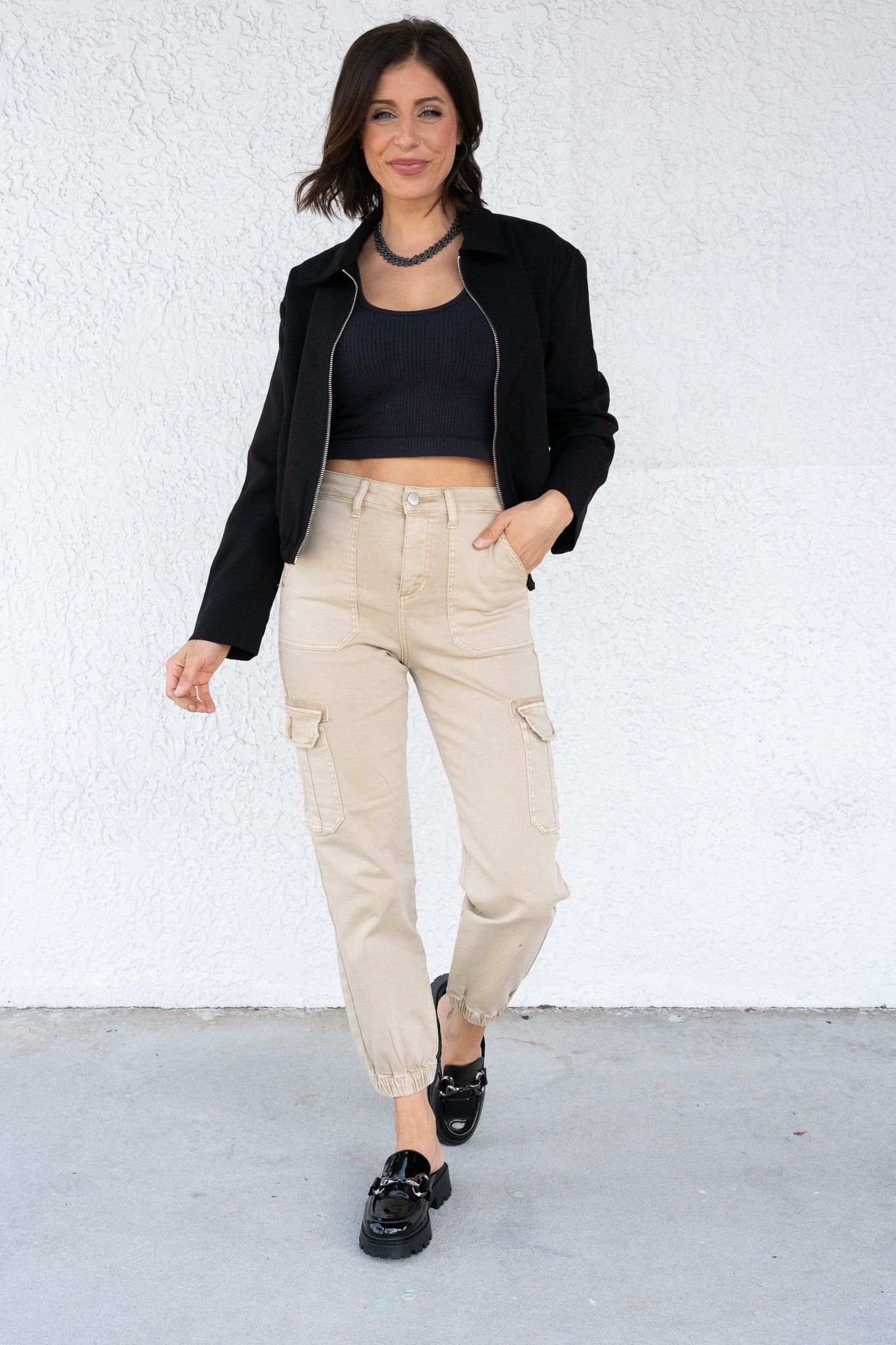 Made For You By Risen - High Rise Cargo Jogger Pants