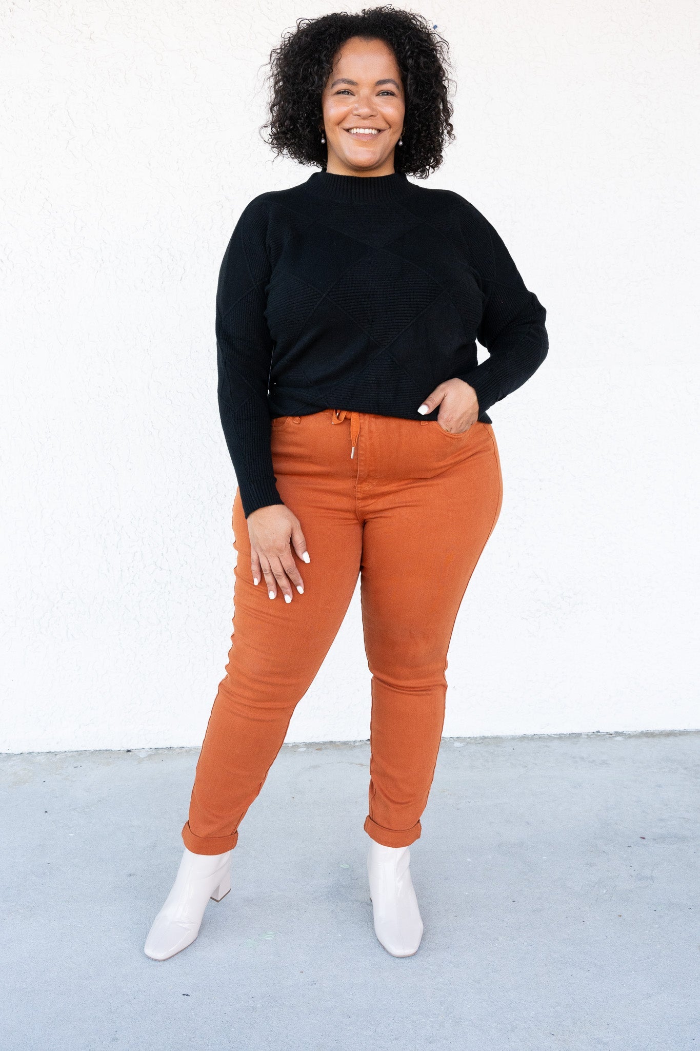 Icing On The Cake By Judy Blue - Auburn Orange Double Cuff Joggers