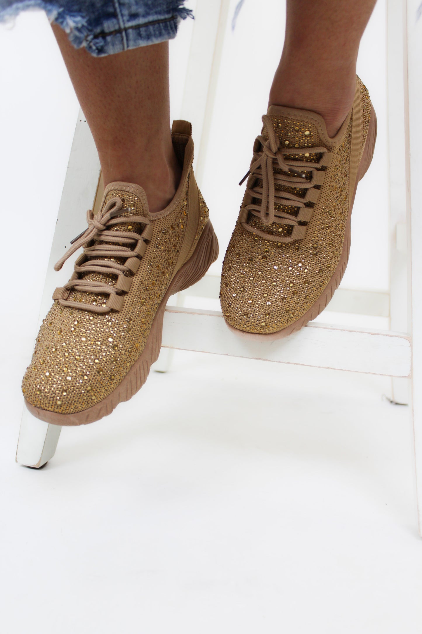 Paco Rhinestones Pull On Sneakers - 3 Colors!