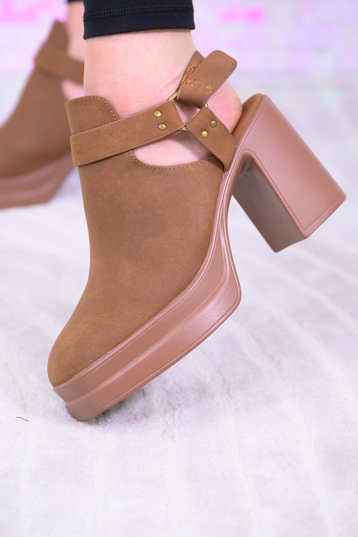 Palazzo Platform Booties - Chestnut
