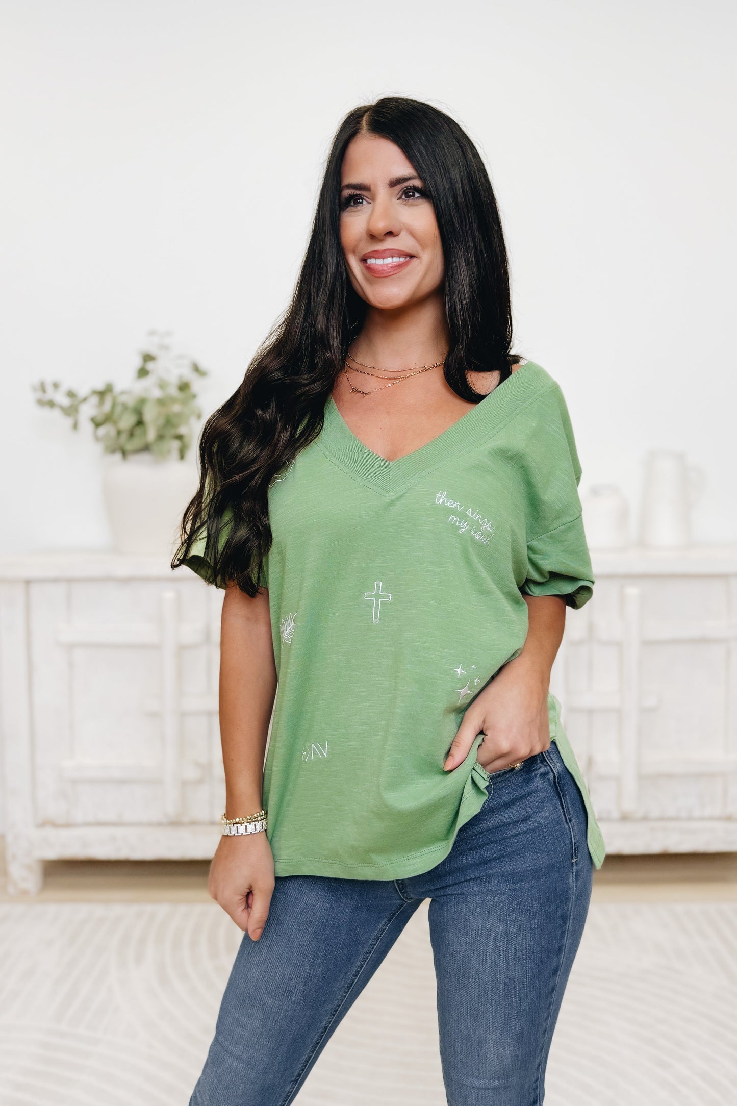 Faith Elements Top - Matcha