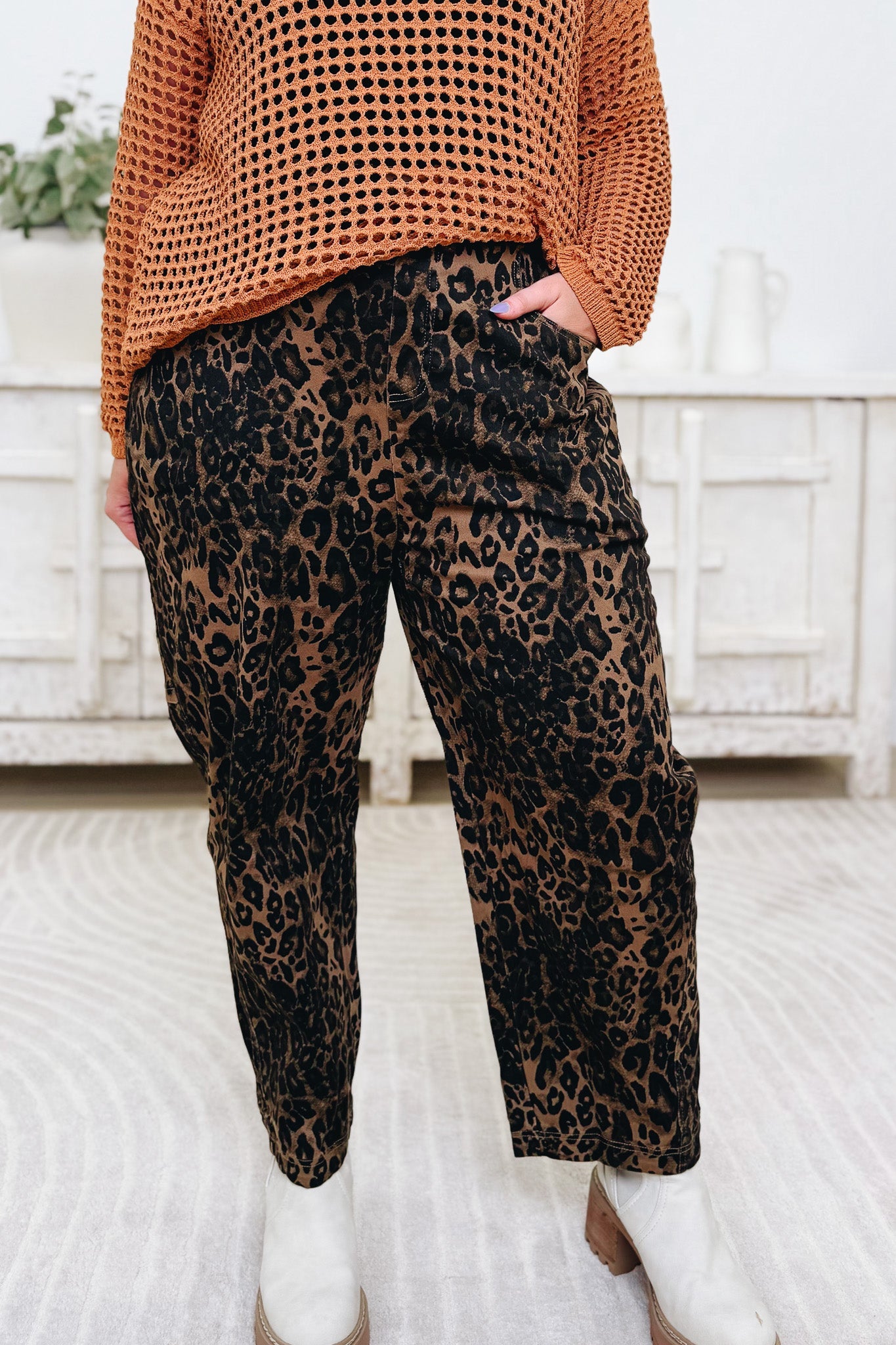 CAT Leopard Barrel Pants