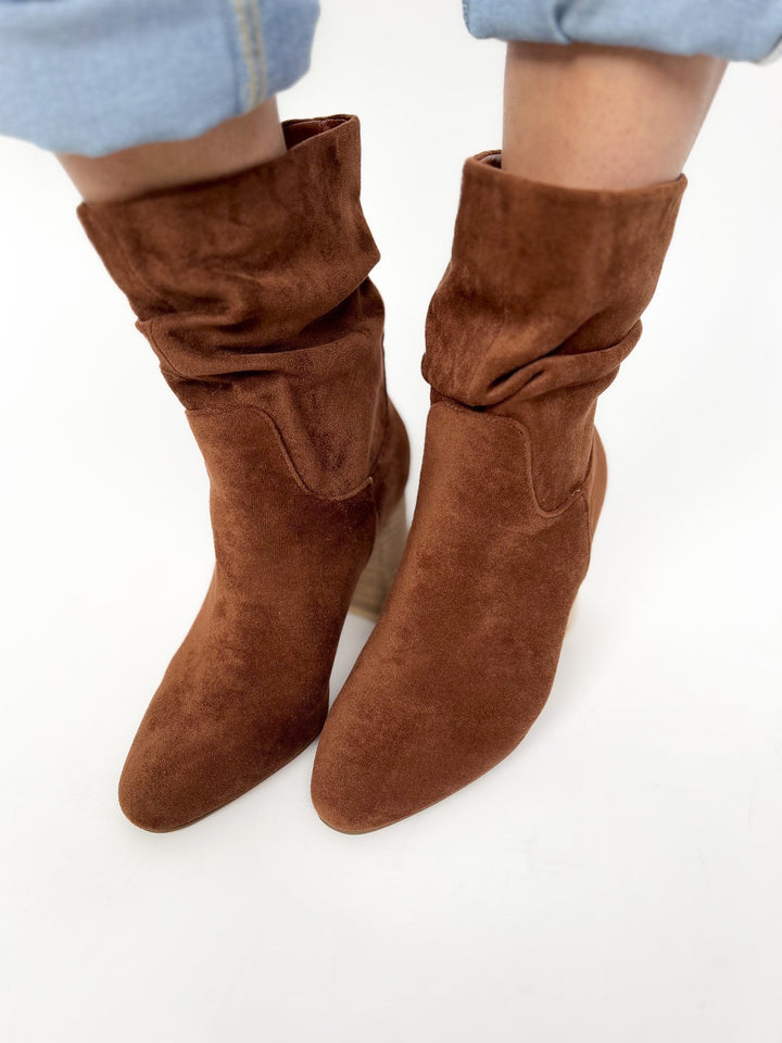Ccocci Darby Slouch Suede Booties - Chestnut
