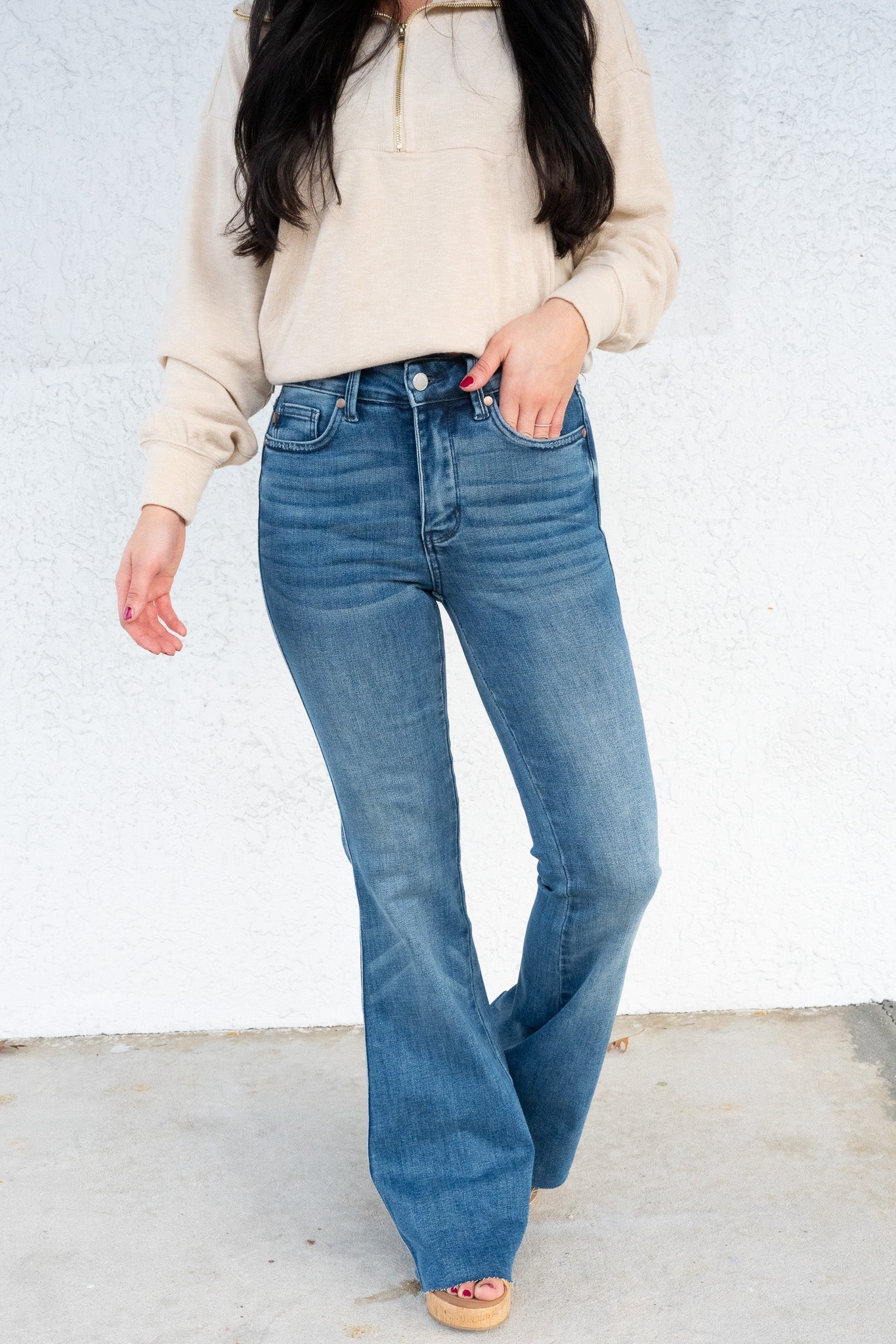 Tasteful By Judy Blue - Mid Rise Tummy Control Vintage Flare Jeans
