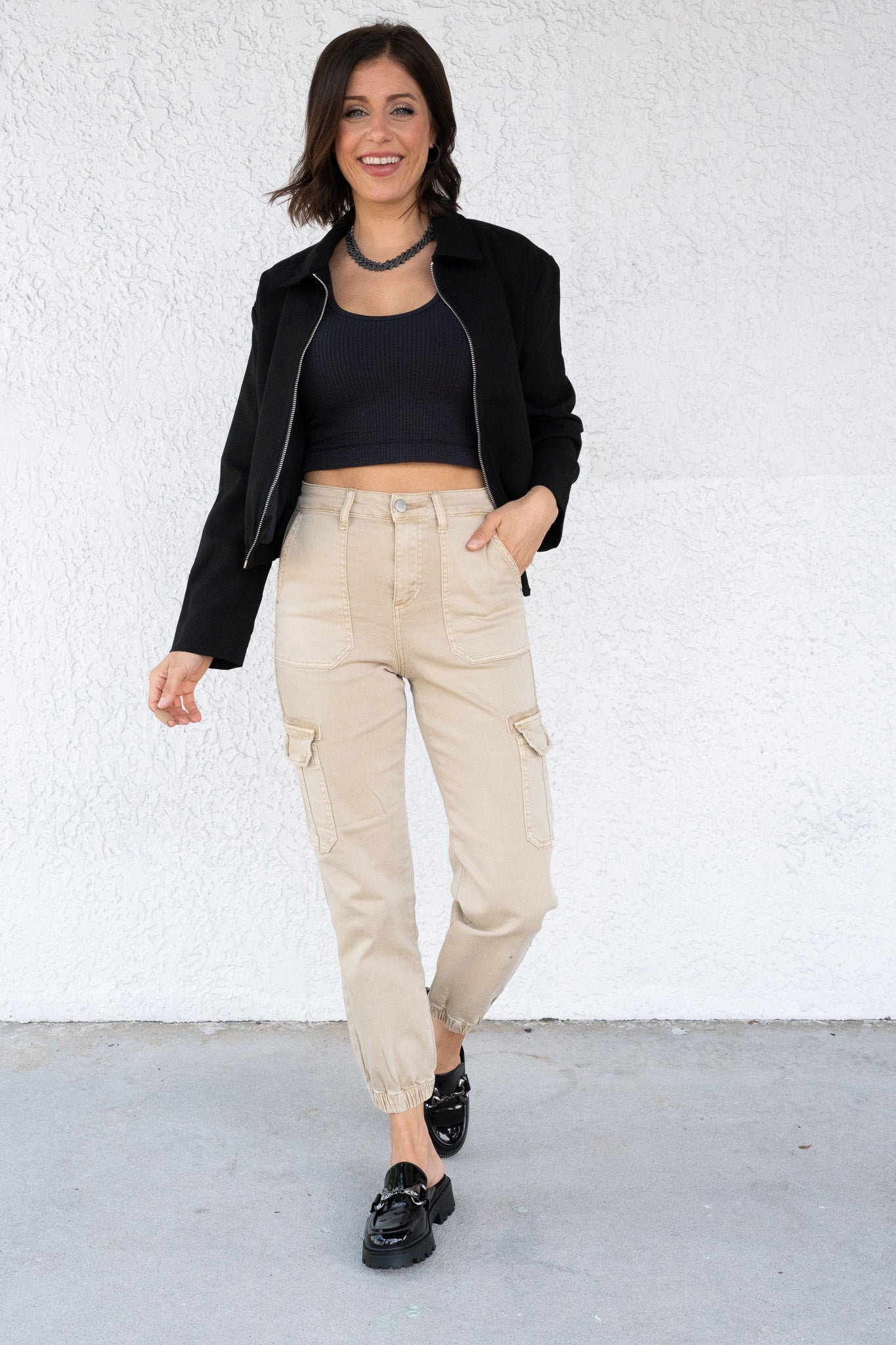 Made For You By Risen - High Rise Cargo Jogger Pants