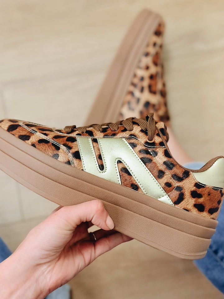 Topping Double Strap Platform Sneakers - Leopard