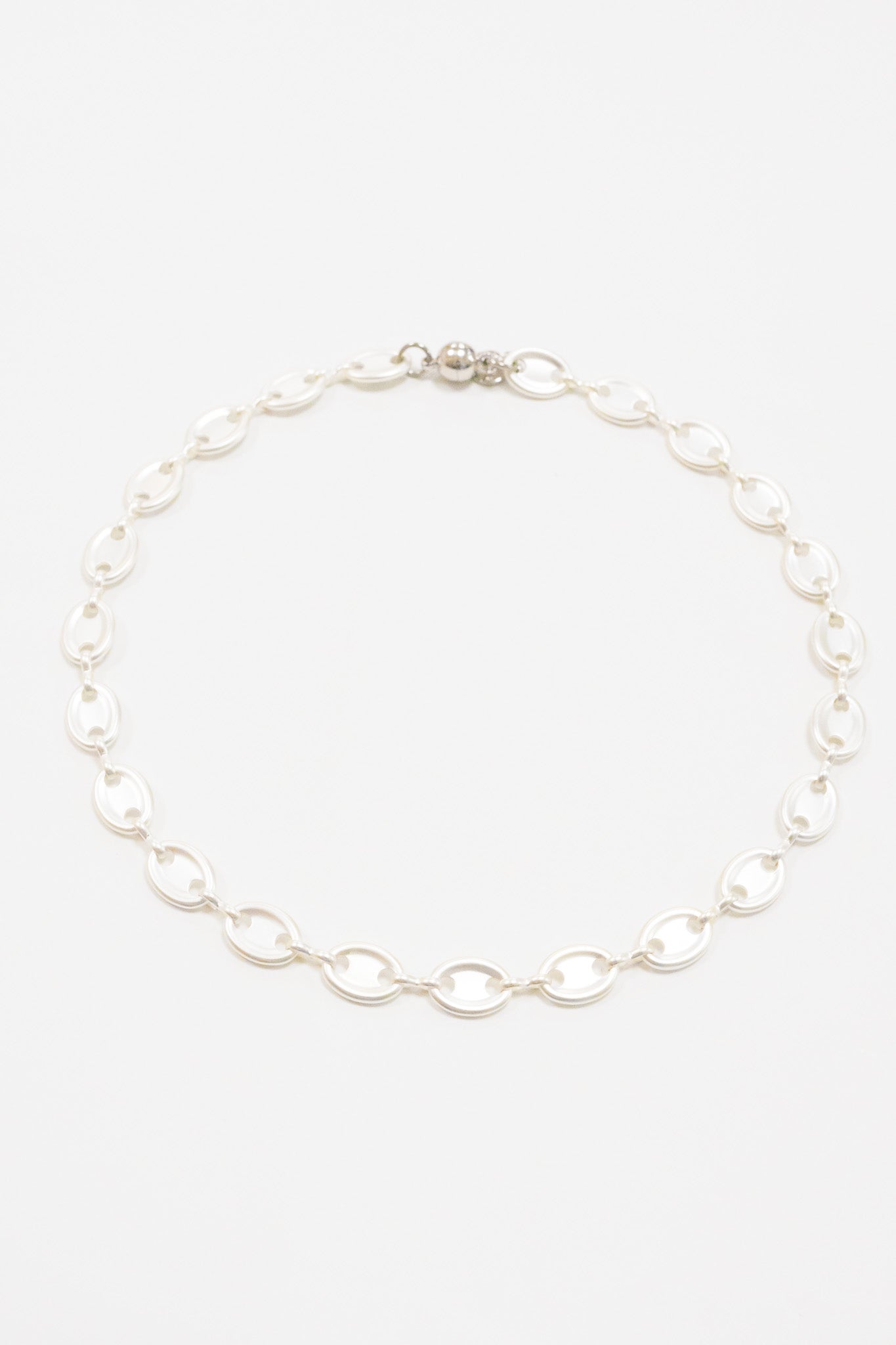 Never Enough Necklace - Metallic Pearl White