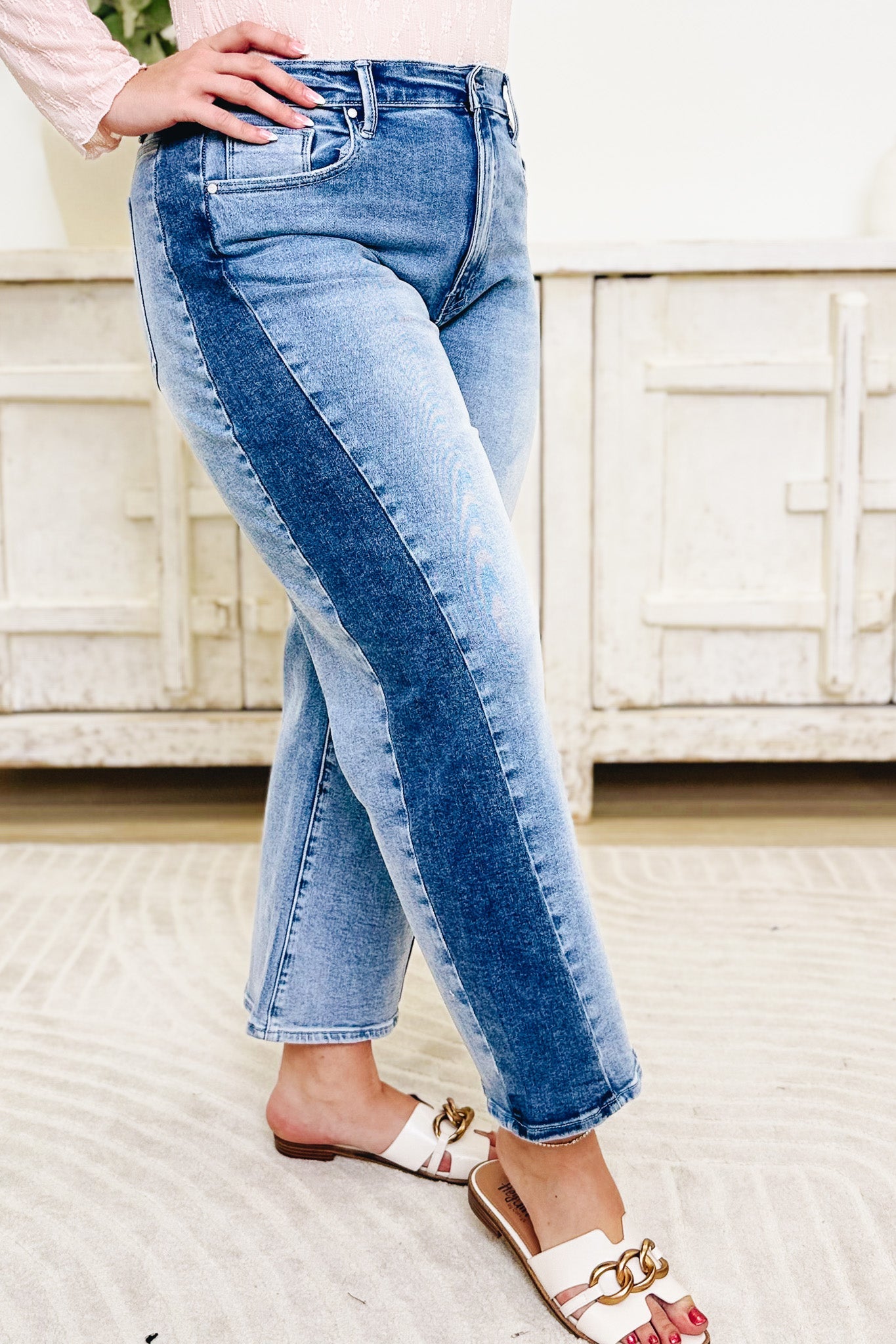 Always By My Side By Anniewear - Two Tone Barrel Jeans - 2 Colors!