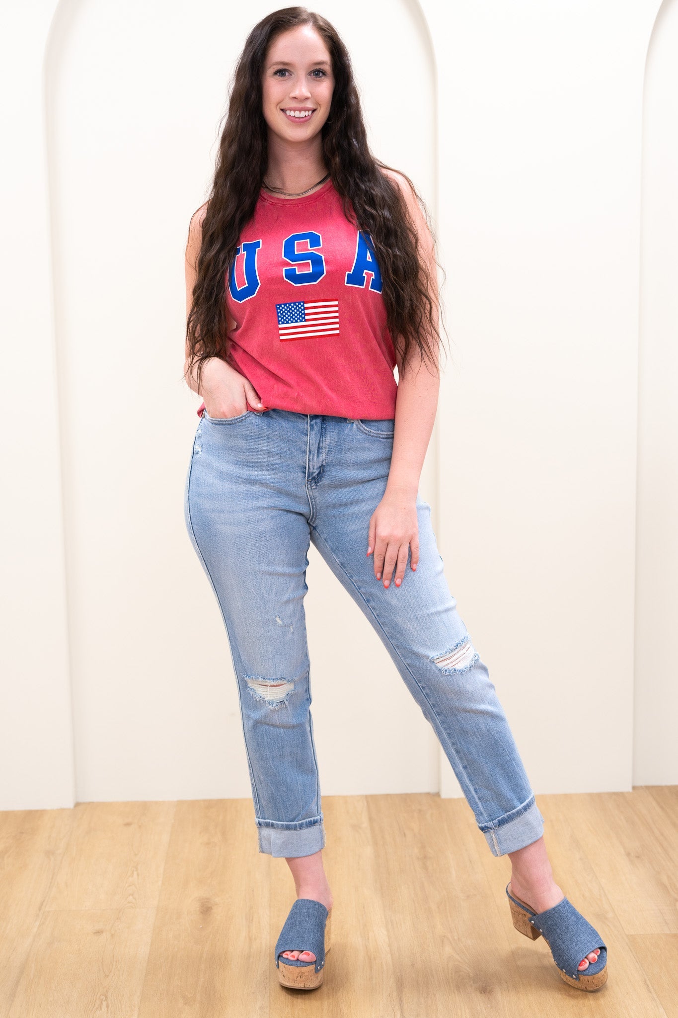 Judy Blue Star Struck Mid Rise Cuff Boyfriend Jeans *JB