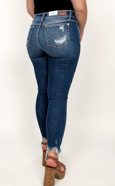 Judy Blue Cotton Candy Mid Rise Destroyed Skinny Jean