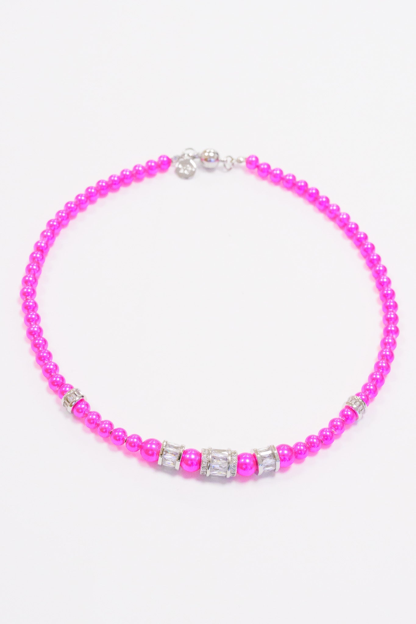 Let You Love Me Necklace - Silver Metallic Neon Pink
