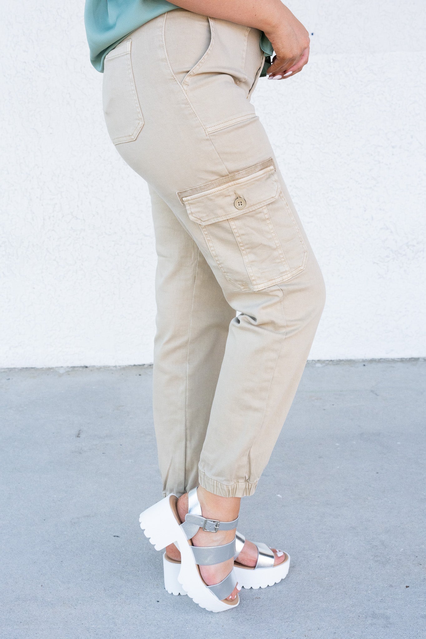 Made For You By Risen - High Rise Cargo Jogger Pants