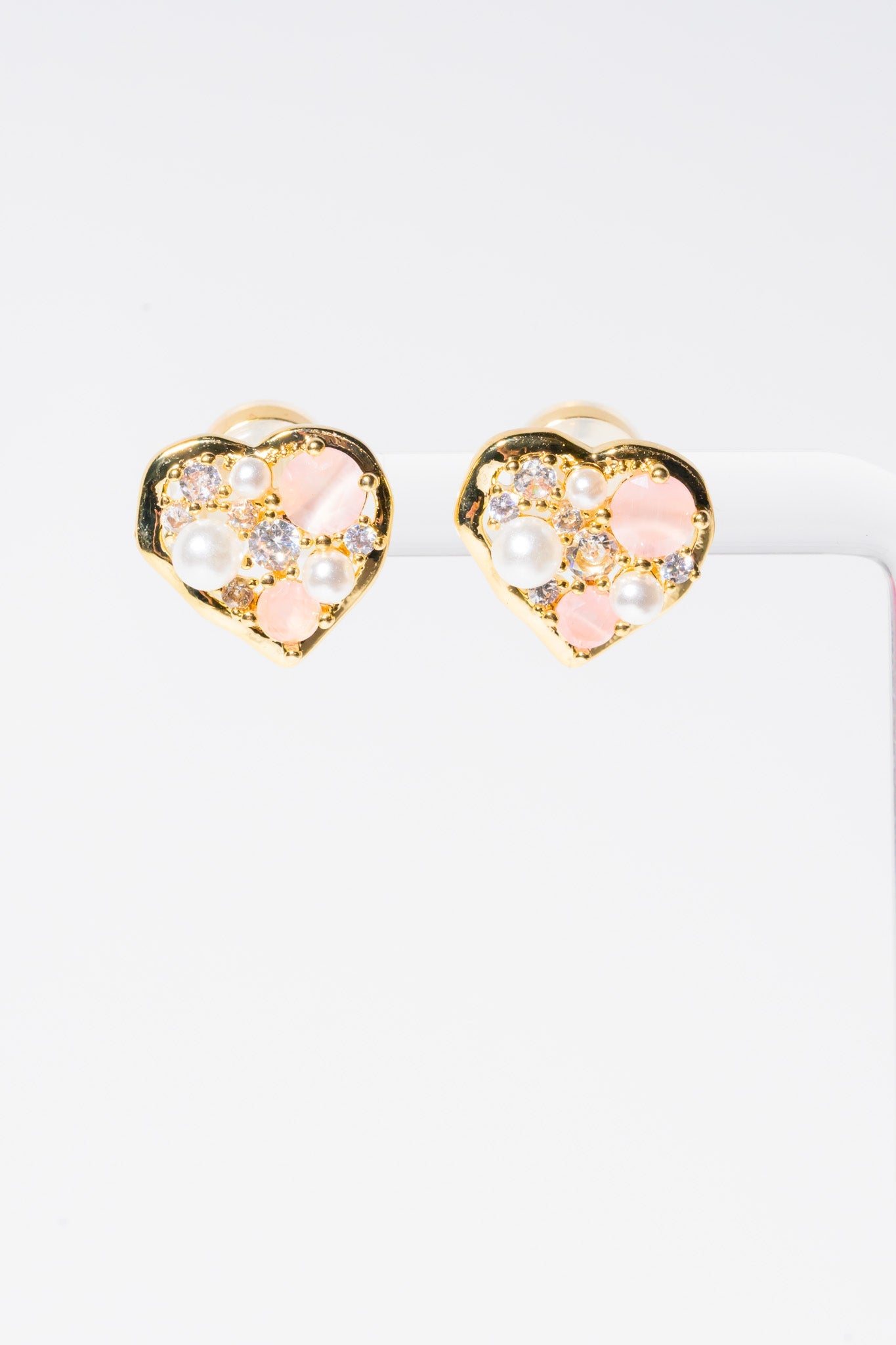 Only You Earrings - Gold Pink