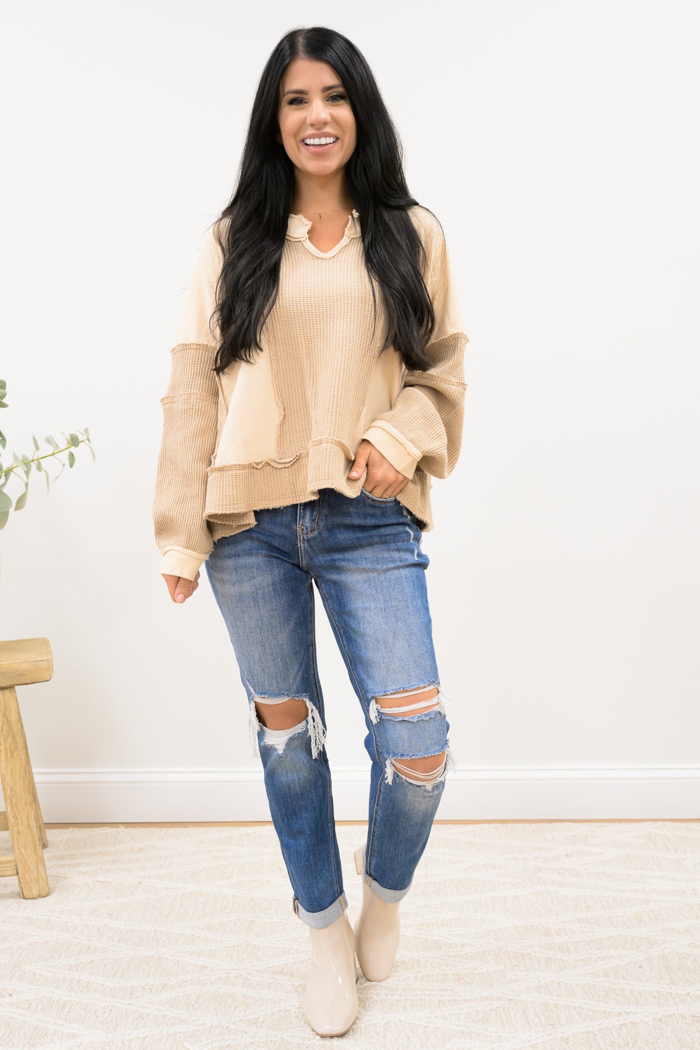 Upgraded By Lovervet - Rolled Cuff Boyfriend Jeans