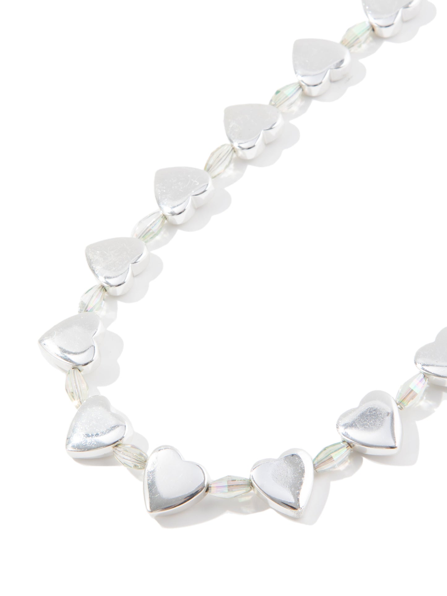 Hearts Of Light Necklace - Liquid Metallic Pearl White